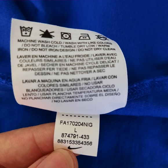 Nike Dri-Fit Men's Royal Blue Athletic Cut Short Sleeve Tee Shirt size Large - Picture 6 of 10